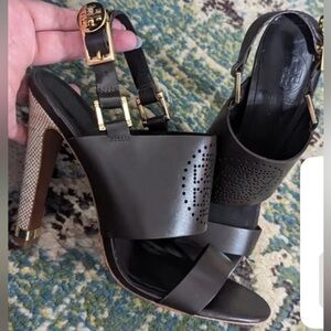 Tory Burch Black and Brown Heels